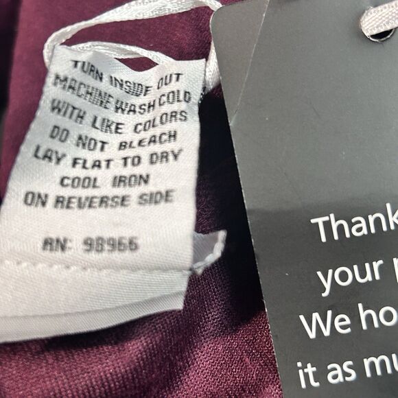 Monroe & Main Velour Tracksuit Burgundy Chain Trim Zipper Jacket Active Pant Set - Picture 15 of 16